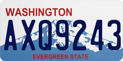 WA license plate AXQ9243