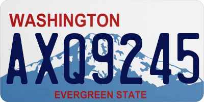 WA license plate AXQ9245