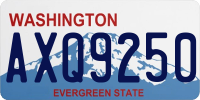 WA license plate AXQ9250
