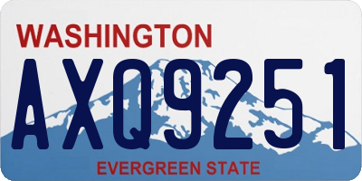 WA license plate AXQ9251
