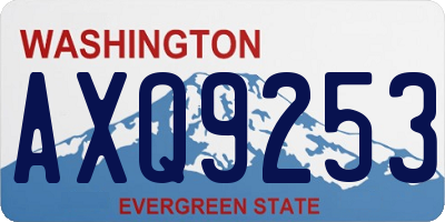 WA license plate AXQ9253