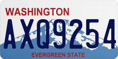 WA license plate AXQ9254