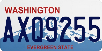 WA license plate AXQ9255