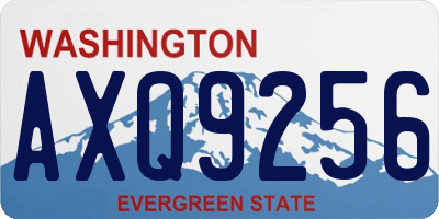 WA license plate AXQ9256