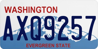 WA license plate AXQ9257