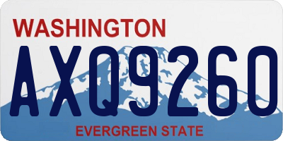 WA license plate AXQ9260