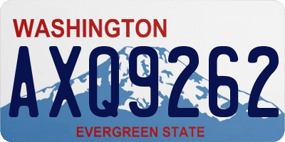 WA license plate AXQ9262