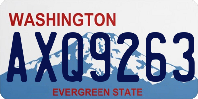 WA license plate AXQ9263