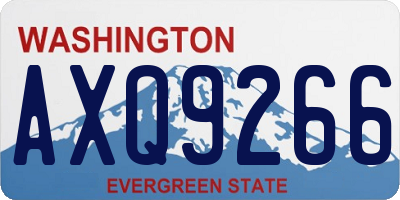 WA license plate AXQ9266