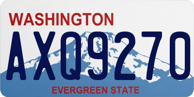 WA license plate AXQ9270