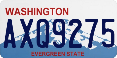 WA license plate AXQ9275