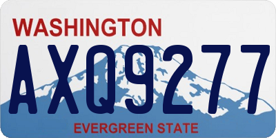 WA license plate AXQ9277