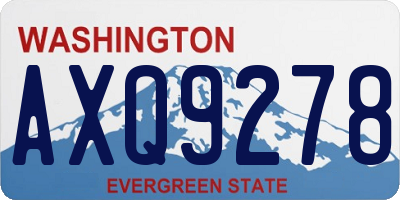 WA license plate AXQ9278