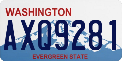 WA license plate AXQ9281