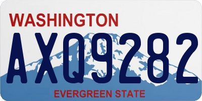 WA license plate AXQ9282