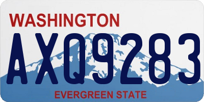 WA license plate AXQ9283