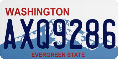 WA license plate AXQ9286