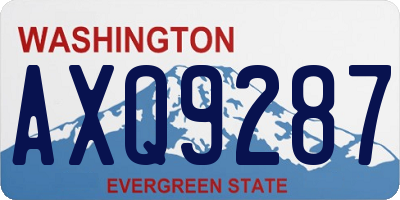WA license plate AXQ9287