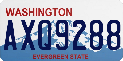 WA license plate AXQ9288
