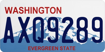 WA license plate AXQ9289