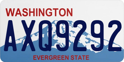 WA license plate AXQ9292