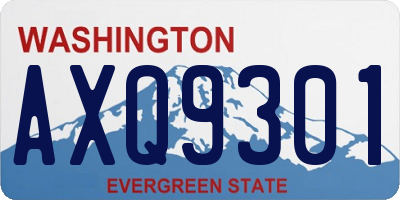 WA license plate AXQ9301