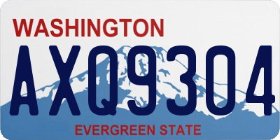 WA license plate AXQ9304