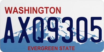 WA license plate AXQ9305