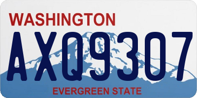 WA license plate AXQ9307