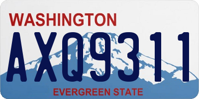 WA license plate AXQ9311