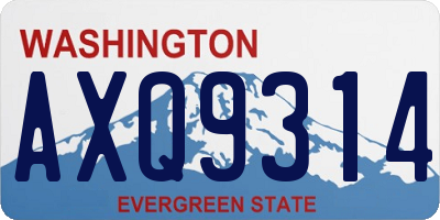 WA license plate AXQ9314
