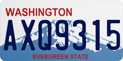 WA license plate AXQ9315