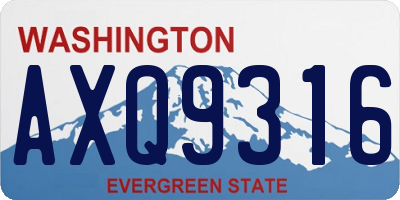 WA license plate AXQ9316
