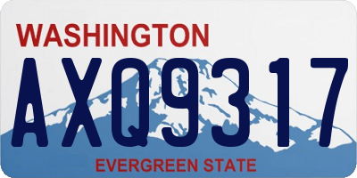 WA license plate AXQ9317