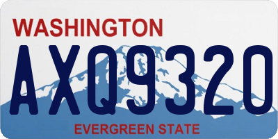 WA license plate AXQ9320