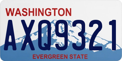WA license plate AXQ9321