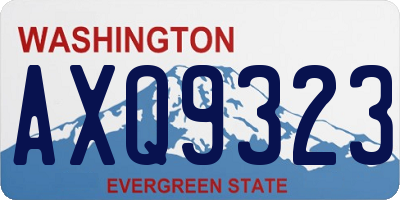 WA license plate AXQ9323