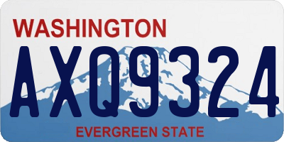 WA license plate AXQ9324