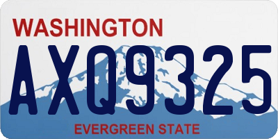 WA license plate AXQ9325