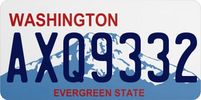 WA license plate AXQ9332