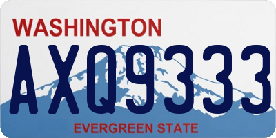 WA license plate AXQ9333