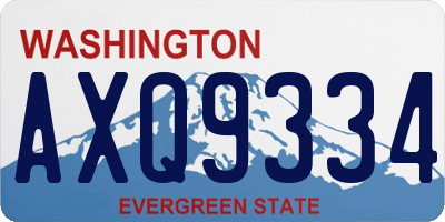 WA license plate AXQ9334