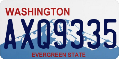 WA license plate AXQ9335