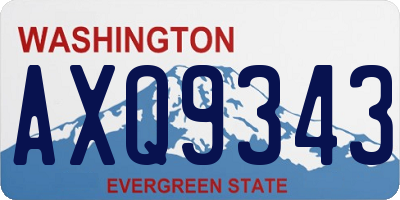 WA license plate AXQ9343