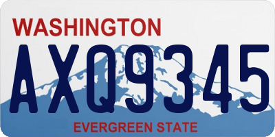 WA license plate AXQ9345