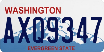 WA license plate AXQ9347