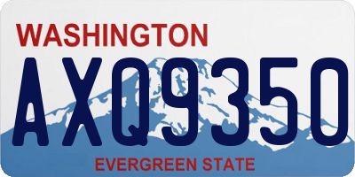 WA license plate AXQ9350