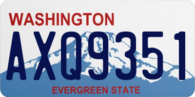 WA license plate AXQ9351