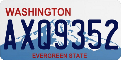 WA license plate AXQ9352