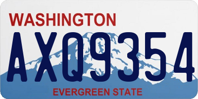 WA license plate AXQ9354